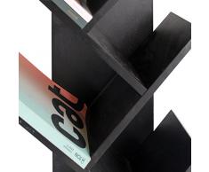 Mobili Rebecca® Libreria Scaffale 10 Mensole Legno Nero Stile Contemporaneo Salone Ufficio (Cod. RE4654)