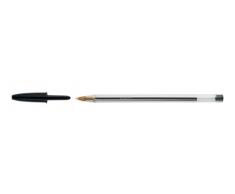 BIC Cristal Original, Penne Nere a Sfera, Punta Media (1.00 mm), Confezione 50 Penne Economiche, Cancelleria Scuola e Ufficio