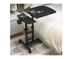 FHT Tavolino Divano con Ruote Tavolo Tavolino Porta PC Scrivania per Laptop Tavolino Multifunzione Altezza E Inclinazione Regolabile Comodino Tavolo Pigro Pieghevole per Casa e Ufficio