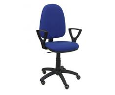 PIQUERAS Y CRESPO Modello 04CP Sedia da ufficio ergonomica con meccanismo di contatto permanente, regolabile in altezza e ruote parquet Sedile e schienale imbottiti in tessuto BALI colore blu (BRACCIOLI FISSI INCLUSI)