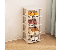 Faffooz Scaffale Portascarpe a 4 Ripiani Scarpiera Componibile Scarpiera Ripiani per Scarpe in Plastica Salvaspazio Organizzatore per Casa, Dormitorio, Ufficio, Scarpiera Componibile
