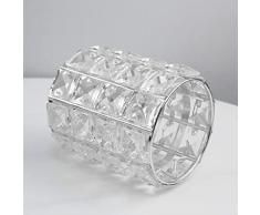 FOTABPYTI Portapenne Glamour Resistente allUsura Scrivania Organizzatore di Stoccaggio in Cristallo di Costruzione Robusta per Camera da Letto (Argento)