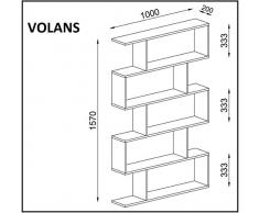 VOLANS Libreria - Bianco - Scaffale per libri - Scaffale per ufficio / soggiorno dal design moderno