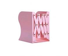 WUHE Librerie Retrattile e Regolabile Bookshelf, Mini Sorting Bookshelf, Office Home Desktop Libri, Semplice Verticale Ferro Bookshelf Scaffale (Color : Pink)