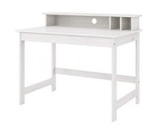 Inter Link Scrivania Hilda, Legno, Bianco, 110 x 69 x 76/91 cm
