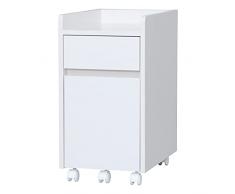 Iris Ohyama, Mobile contenitore/ripiano portaoggetti/Scrivania con ripiani e ruote/Armadio da scrivania, Modulare,Design, Ufficio, Casa - Chest of Drawer - FDK-3059 - Quercia Bianco