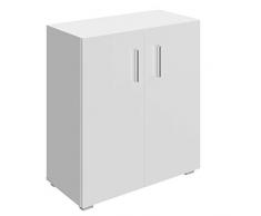 CASARIA Cassettiera Vela 2 Ante con Ripiani 77x60x30cm Credenze Comò Armadietto Ufficio Mobiletto