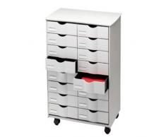 Paperflow DT162.02 - Cassettiera da ufficio con rotelle, 16 cassetti, 580 x 715 x 343 mm, grigio
