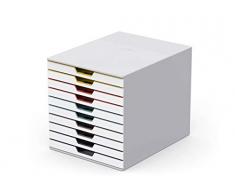 Durable 762527 - Cassettiera da scrivania Varicolor Mix, formato A4 10 scomparti