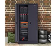 VEVOR Armadio in Metallo da Archivio Ufficio 4 Ripiani Regolabili Chiusura Magnetica Carico Totale 450kg, Armadio da Ufficio in Metallo con Ante Magnetiche per Chiusura da Officina Garage Lavanderia