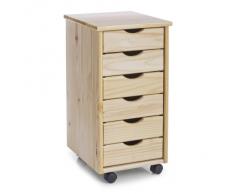 Zeller 13183 Cassettiera in pino con ruote, 34 x 39 x 65 cm