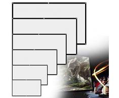 Schermo Proiezione,16: 9 HD 4K Schermo da Proiettore Portatile Pieghevole Bianco Supporto per Angolo Visione 160 Gradi per Cinema Home Theater per Interni Allaperto (60-133cm(W) X 75CM(H))
