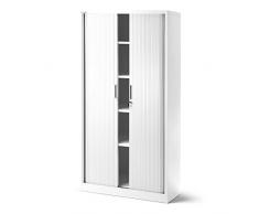 Jan Nowak by Domator24 T001 Armadio archivio, Metallo Bianco, 185 cm x 95 cm x 45 cm,