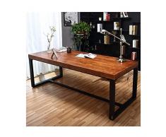 Scrivania per Computer Scrivania da Ufficio Industriale in Legno massello, Tavolo da Gioco per lapprendimento in Legno massello di Recupero, mobili per Ufficio con staffe in Metallo