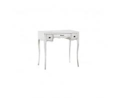 Mar.c.a. Design - Scrittoio Antico Vintage in Legno di Pioppo Bianco Opaco Shabby Chic, Mobile Arte Povera Made in Italy - Misura 80x40x78h