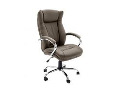 Robas Lund Poltrona executive sedia da ufficio Porter con braccioli fango cromato 68 x 73 x 116-126 cm 62475CP3