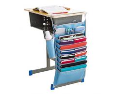 Pieghevole con una borsa per la conservazione della bottiglia dacqua Organizzatore laterale della scrivania Tessuto Oxford regolabile per la scuola(blue)