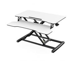 FITUEYES Standing Desk Scrivania Regolabile In Altezza 32/80cm Convertitore Scrivania In Piedi con Vassoio per Tastiera (Bianco) SD308003WW