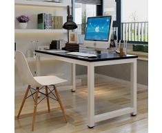 GOTOTOP Tavolo per Computer Tavolo Ufficio riunioni Mobile PC, Computer Desk Scrivania Postazioni di Lavoro,Tavolo da Pranzo per casa e Ufficio Studio e Scrittura,120×60×74cm (Nero)