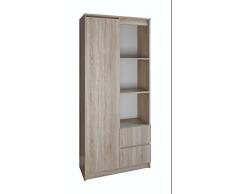 ADGO Libreria con Ante e Scompartimenti, Armadietto, Scaffale per Ufficio, Scaffale per Raccoglitori, Scaffalatura per Documenti, da Parete, Divisorio (Spedizione in 2 Pacchetti) (RS-80 BILY, Sonoma)