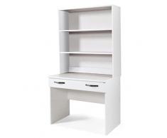 Generico Scrivania multiuso con libreria inclusa. Altezza 180 cm Larghezza 90 cm Profondità 56 cm Disponibile in Bianco – Noce antico (Bianco)
