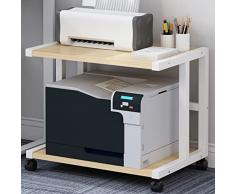 Fadiadem Supporto per Stampante Scaffale per Stampante a 2 Livelli, Moderno Scaffale per Libri in Legno Organizzatore per Home Office, Supporto per Fotocopiatrice per Stampante Laser Mobile