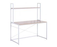 WOLTU TSB09hei Scrivania Libreria Tavolo PC Computer Ufficio Studio Lavoro Scaffale Moderno 2 ripiani in Acciaio Legno 120x60x140cm