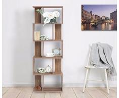 Mobili Rebecca® Libreria Scaffale 5 Ripiani Legno Marrone Arredo Contemporaneo Salone Ufficio (Cod. RE4789)