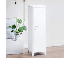Grande armadio in metallo a doppio rivestimento con 3 ante in metallo, mobile da ufficio o guardaroba con due ripiani, basso, misure: 120 x 40 x 58 cm