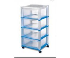 Stefanplast Libera Cassettiera con 4 Cassetti, Plastica, Grigio/Trasparente