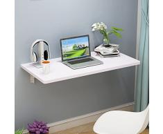 Tavolo Pieghevole A Ribalta Fissato al Muro,Scrivania pieghevole da parete Tavolo ribaltabile, Risparmio di spazio Scrivania galleggiante ribaltabile per Cucina Salotto, Color Legno ( Color : White ,