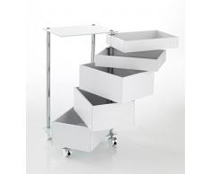 Wink design, High Point, Cassettiera con Ruote, MDF, Bianco