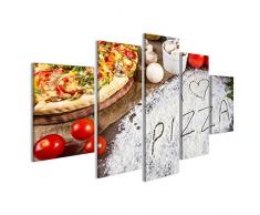 islandburner Quadro Moderno Amo la Pizza Scritta nella Farina Stampa su Tela - Quadri Moderni x poltrone Salotto Cucina mobili Ufficio casa - Fotografica Formato XXL GNQ