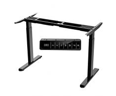 AIMEZO Scrivania Regolabile in Altezza Elettrica con Doppio Motore, Struttura del Tavolo in Piedi Regolabile in Altezza, 4 Controlli di Memoria, Protezione dalle Collisioni (2 Stadi, Nero)