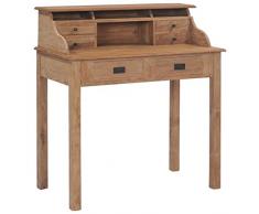 vidaXL Scrivania Scrittoio Tavolo da Ufficio Bello Solido Elegante Robusto Resistente Durevole Pratico Utile 90x50x100 cm in Legno Massello di Teak