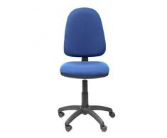 PIQUERAS Y CRESPO Modello 04CP - Sedia da ufficio ergonomica con meccanismo di contatto permanente e regolabile in altezza - Sedile e schienale imbottiti in tessuto BALI colore blu marino