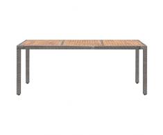 Montloxs Tavolo da Giardino in Legno massello di Acacia, Tavolo da Giardino per Il Tempo Libero allaperto, Tavolo da Giardino per riunioni di Famiglia 190 x 90 x 75 cm-Grigio