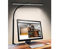 Lampada da Scrivania - da Tavolo A LED con Morsetto - Dimmerabile Flessibile da Ufficio Con 5 modalità di colore 5 luminosità per Architetto PC Lavoro Studio Lettura Disegno