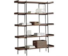 KIRANDY Espositore Semplice Libreria in Legno Massello, Scaffale for Soggiorno Camera da Letto Home Office, Scaffale in Stile Industriale (Color : 5layers L150xW35xH175cm)