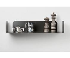 D-Segno Mensole da muro moderne Smarty. Mensola da muro design Office. Giocose, giovani e funzionali. Semplice e veloce da montare | P20 L60 X H12 cm |100% Made in Italy (Nero, 1 Pezzo)