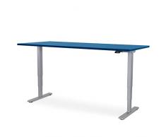 WRK21 Smart Scrivania Regolabile elettronicamente in Altezza, Legno Metallo, Blu Oceano/Grigio, 180 x 80 x 61-126 cm