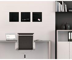 SIGEL GL157 Lavagna magnetica di vetro/bacheca di vetro Artverum, nera, 30 x 30 cm