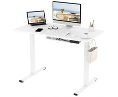 FLEXISPOT EF1-SET Scrivania Regolabile in Altezza Scrivania Elettrica Scrivania Motorizzata Standing Desk,Pannello di controllo con memoria a 2 Livelli (100 * 60cm,Telaio Bianco+Piano Bianco)