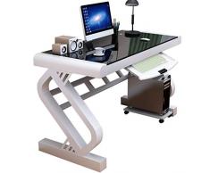 Scrivania PC Scrivania Per Computer Di Casa Con Supporto Per Tastiera, Semplice Scrivania In Camera Da Letto, Scrivania In Vetro Temperato Nella Sala Studio