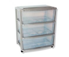 Mondex PLS 6220-15-Cassettiera a 3 cassetti, con ruote, 39 x 55,5 x 33,5 cm, Gris sable, 5 cm