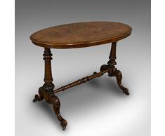 Tavolo ovale antico, inglese, noce bava, centro, laterale, vittoriano, circa 1870