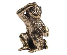 KIKAPA Bronzo Mini Scimmia Statua Scimmia Statua Paesaggio Accessori, Tavolo da Tè, Scrivania Antico Piccolo Bronzo Ware
