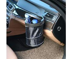 Bidone della spazzatura portatile pieghevole per auto Bidone della spazzatura portatile pieghevole Mini Contenitore di spazzatura pop-up pieghevole con coperchio della spazzatura per interni auto / ufficio / casa(Nero-Cestino pieghevole)