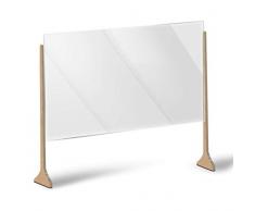 COLORE SUPPORTI PERSONALIZZABILE Parete Divisoria Protettiva Temporanea in plexiglass Parafiato Parasputi Banconi cassa Negozi Farmacie Uffici Tabacchini Larghezza da 50cm a 100cm Montaggio senza viti