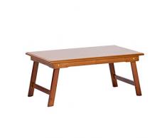 FHT Tavolino Divano con Ruote Tavolo Scrivania Multifunzione Pieghevole per Laptop, scrivania Portatile, Utilizzabile per Balcone, Divano, Letto, Quattro Misure, bambù per Casa e Ufficio